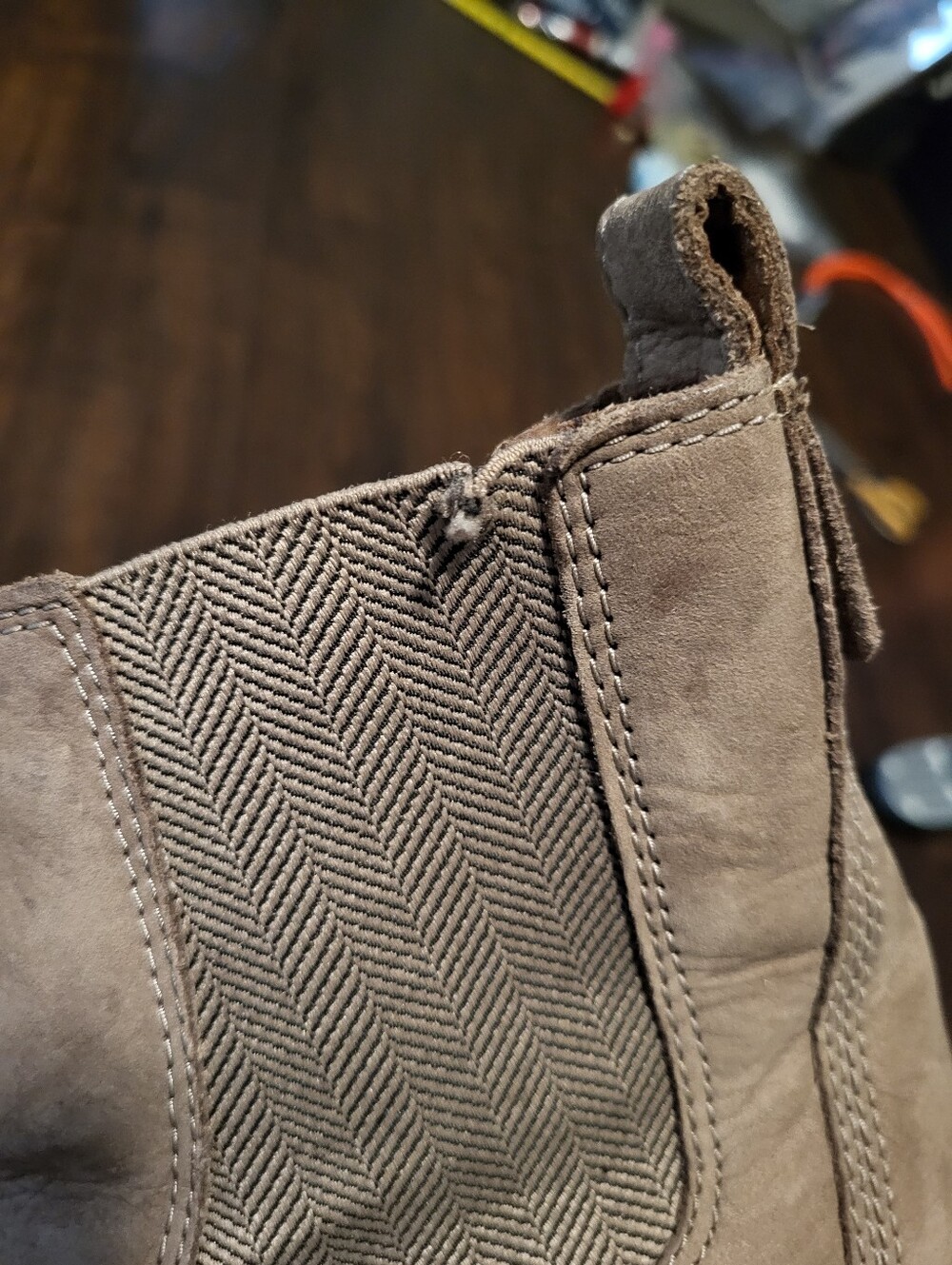 Timberland Courmayeur Valley Chelsea Boots Womens 11 Taupe Grey Nubuck Leather - Picture 8 of 9
